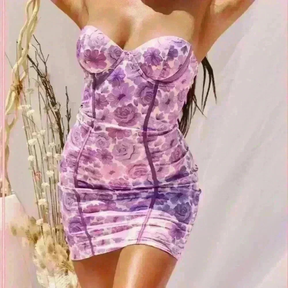 Oh Polly Purple Floral Midi Dress